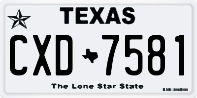 TX license plate CXD7581