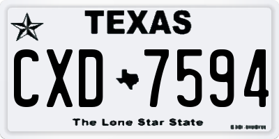 TX license plate CXD7594