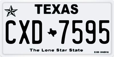 TX license plate CXD7595