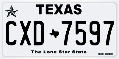 TX license plate CXD7597