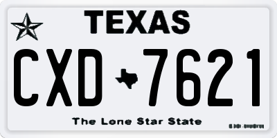 TX license plate CXD7621