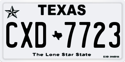 TX license plate CXD7723