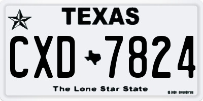 TX license plate CXD7824