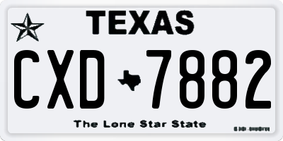 TX license plate CXD7882