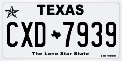 TX license plate CXD7939