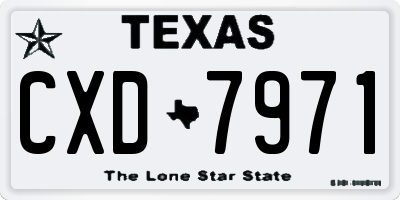 TX license plate CXD7971