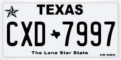 TX license plate CXD7997