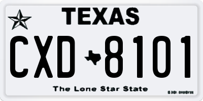 TX license plate CXD8101