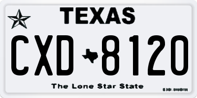 TX license plate CXD8120