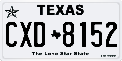 TX license plate CXD8152
