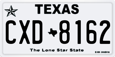 TX license plate CXD8162