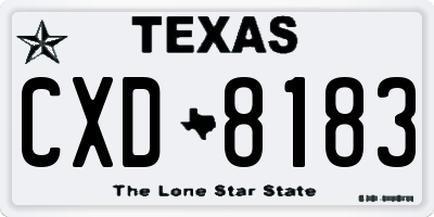 TX license plate CXD8183