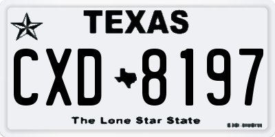 TX license plate CXD8197
