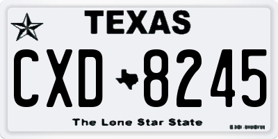 TX license plate CXD8245