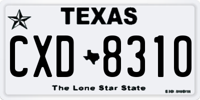 TX license plate CXD8310