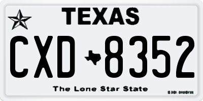 TX license plate CXD8352