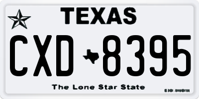 TX license plate CXD8395