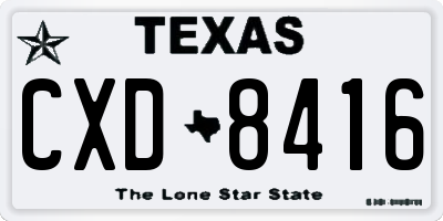 TX license plate CXD8416