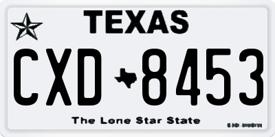 TX license plate CXD8453