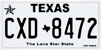 TX license plate CXD8472