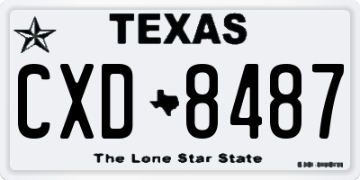 TX license plate CXD8487