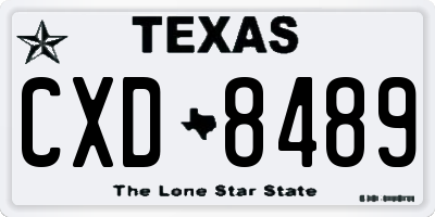TX license plate CXD8489