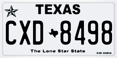 TX license plate CXD8498
