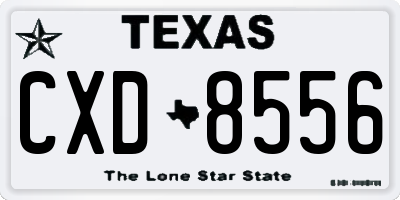 TX license plate CXD8556