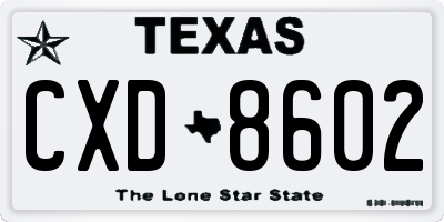 TX license plate CXD8602