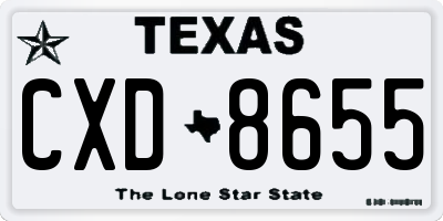 TX license plate CXD8655
