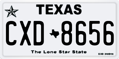 TX license plate CXD8656