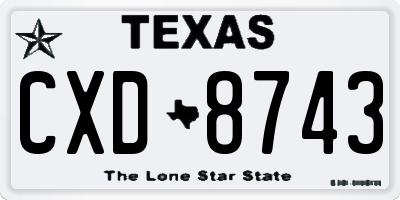 TX license plate CXD8743
