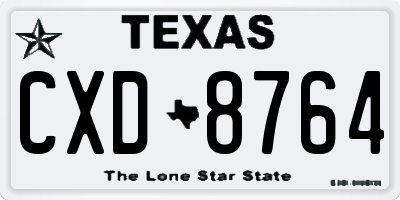 TX license plate CXD8764