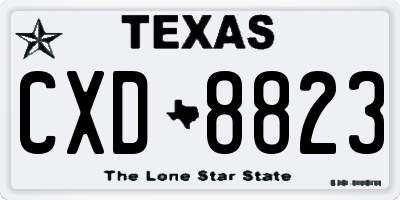 TX license plate CXD8823