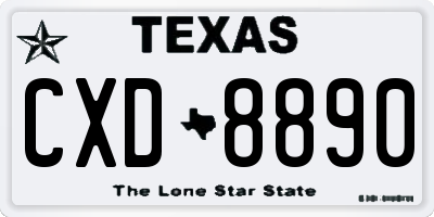 TX license plate CXD8890