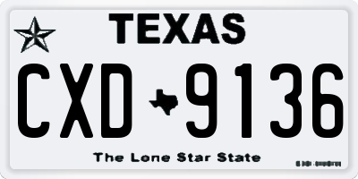 TX license plate CXD9136