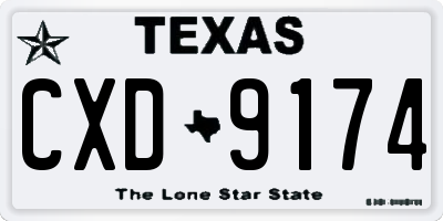 TX license plate CXD9174
