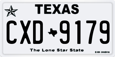 TX license plate CXD9179