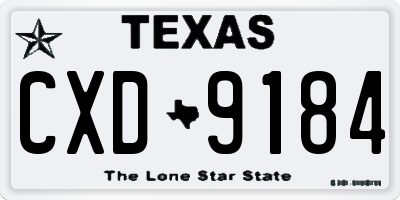 TX license plate CXD9184