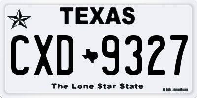 TX license plate CXD9327