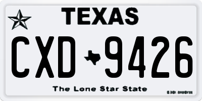 TX license plate CXD9426