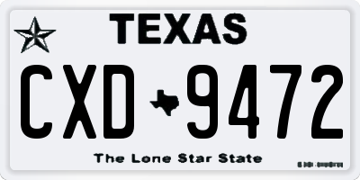 TX license plate CXD9472