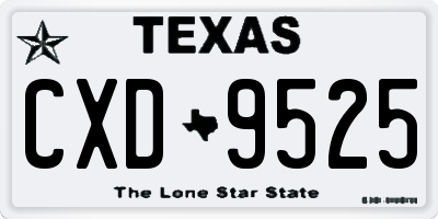 TX license plate CXD9525