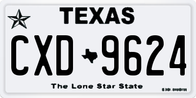 TX license plate CXD9624