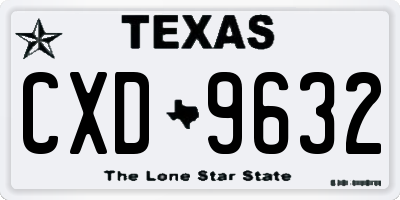 TX license plate CXD9632