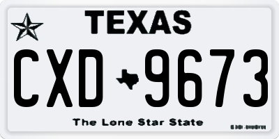 TX license plate CXD9673