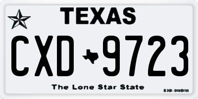 TX license plate CXD9723