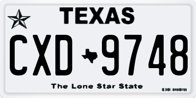 TX license plate CXD9748
