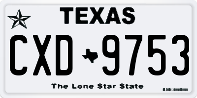 TX license plate CXD9753