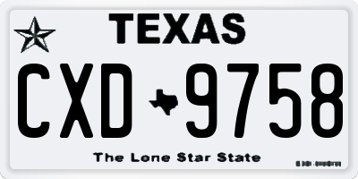 TX license plate CXD9758
